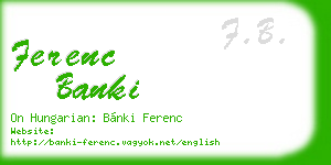 ferenc banki business card
