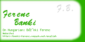 ferenc banki business card